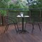 Flash Furniture Lila 23.5in Black Round Aluminum Indoor-Outdoor Table Set with 2 Black Slat Back Chairs TLH-ALUM-24RD-017BK2-GG - alternate 4